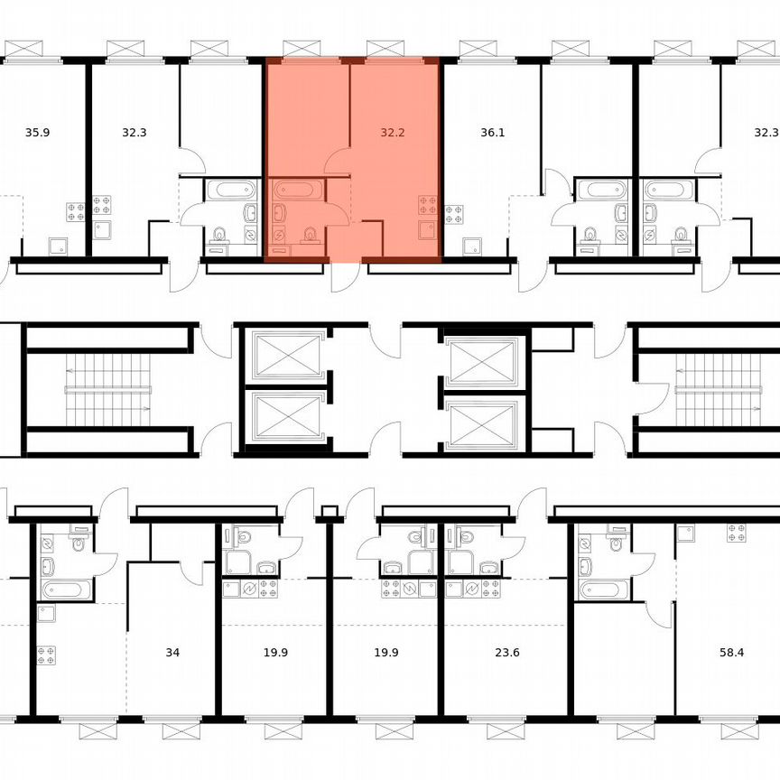 1-к. квартира, 32,3 м², 20/28 эт.