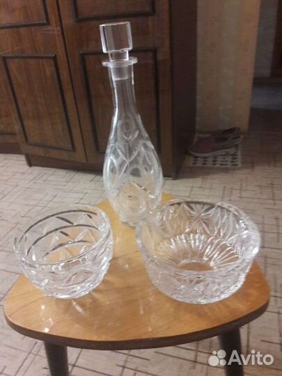 Посуда хрустальная и стеклянная разная