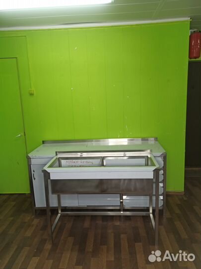 Двух моечная ванна из нержавеющей стали 1145x500