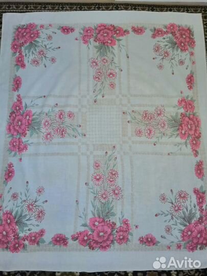 Скатерть льняная СССР, 1,5*1,3, прямоугольн