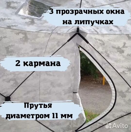Зимняя палатка куб утеплённый без пола