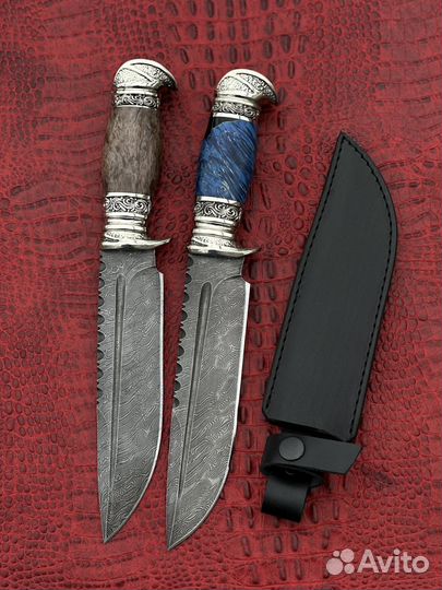Нож охотничий из дамасской стали