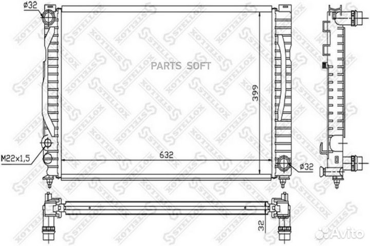 Радиатор Audi A4 A6 2,4-2,8 96 1025125SX