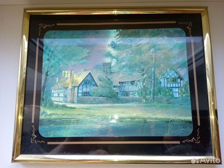 Панно картина металлографика винтаж