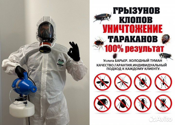 Уничтожение тараканов клопов дезинфекция