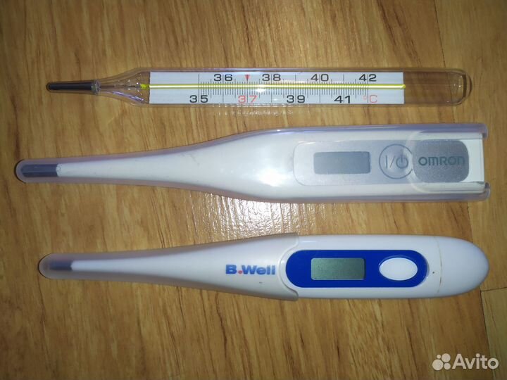 Ртутный и электронный медицинский градусник