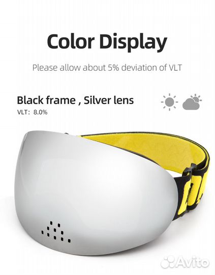 Очки сноуборд зимние двойная линза Anti fog Новые