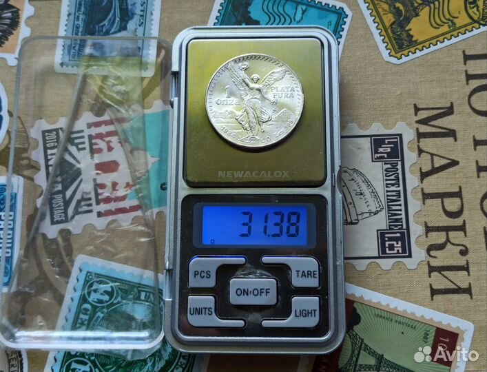 1 онза, 1984. Мексика. Унция. Серебро 999 пробы