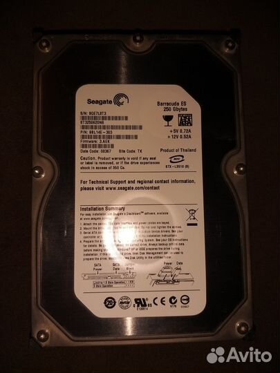 Жесткий диск seagate Barracuda ES 250Gb