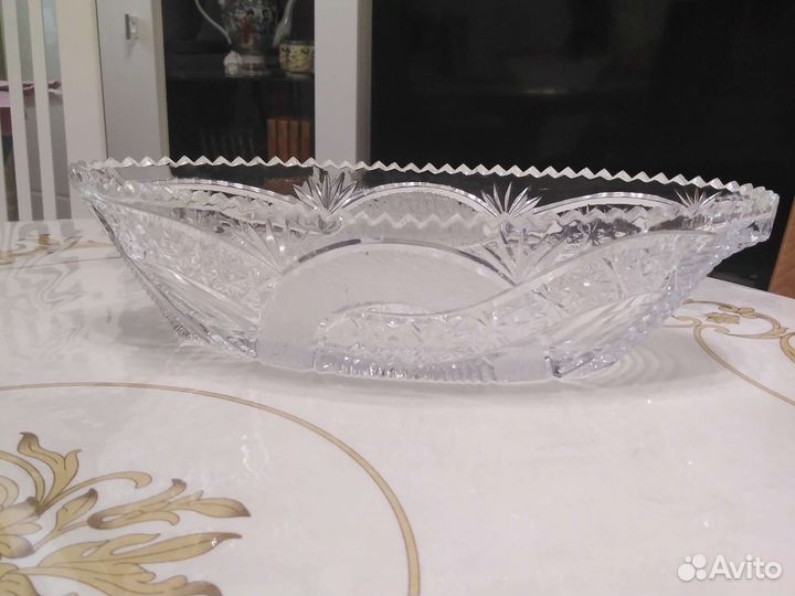 Ваза для фруктов СССР хрусталь большая