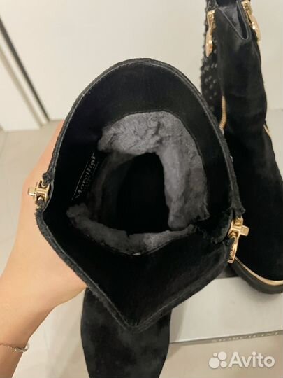 Полусапоги натуральная замша