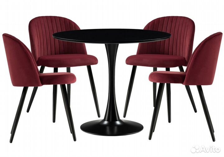 Обеденная группа Аринай wine red - black