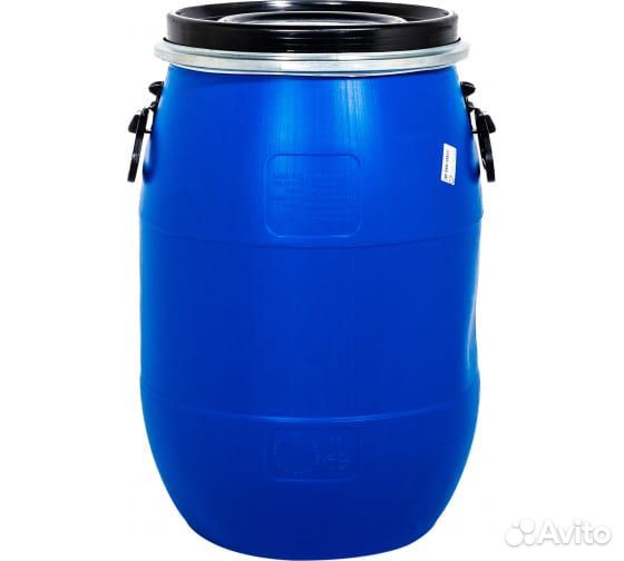 Бак для воды 65л синий п/э с крышкой на металл. об