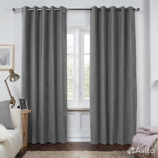 Шторы рогожка на люверсах