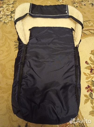 Зимний конверт в коляску на овчине