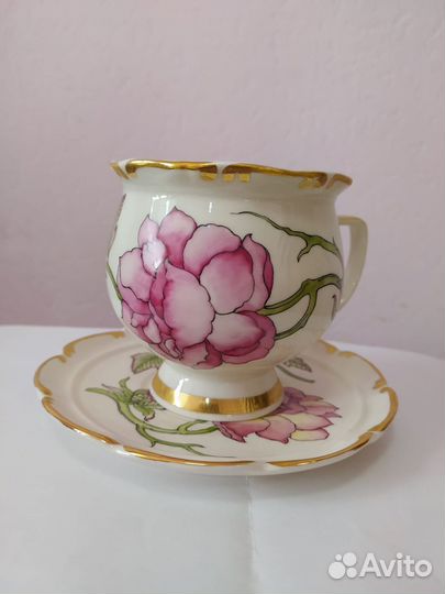 Чашка с блюдцем фарфор