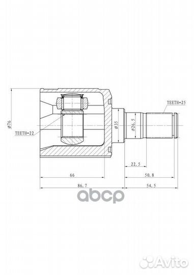 Шрус внутренний LR GIK04024 hyundai Accent GAN