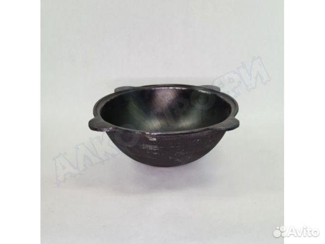 Казан чугунный с крышкой 8л плоское дно