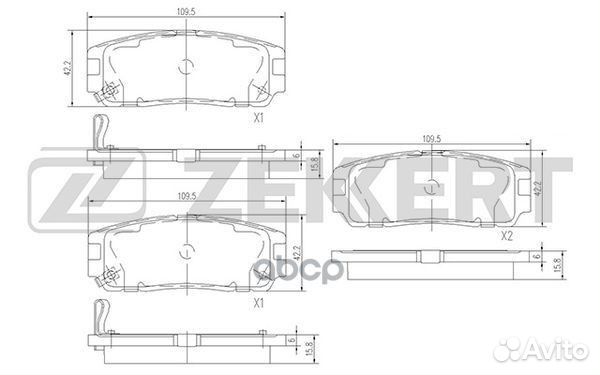 Колодки задние GW/Zekkert/ BS1853 Zekkert