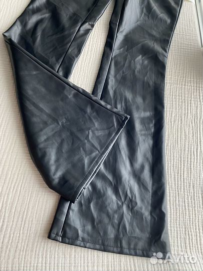 Кожаные брюки клеш размер 42