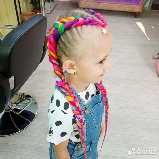 Косы с канекалоном, брейды, афрорезинка