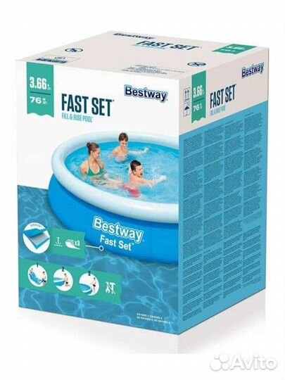 Бассейн Bestway, Fast Set 366x76 см