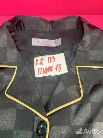 Пиж13. Черный пижамный костюм XL (170/92A)