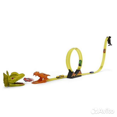 Игровой набор Большая трасса dino clash с 5 машинк