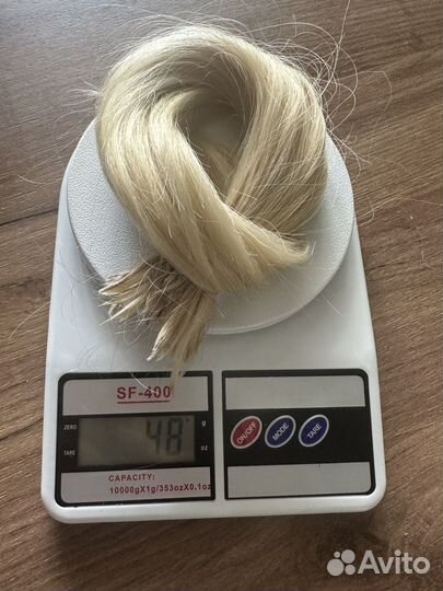 Волосы для наращивания б/у 45см блонд