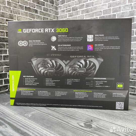 Видеокарта MSI GeForce RTX 3060 ventus 2X OC 12Gb