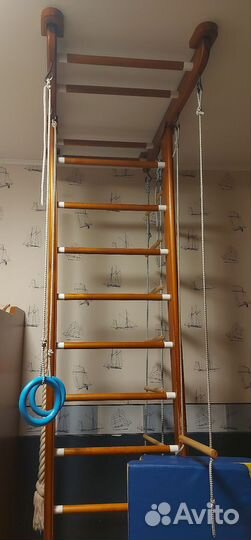 Детская шведская стенка с матом