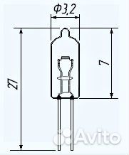Лампочка накаливания сверхминиатюрная смн-10-55-2