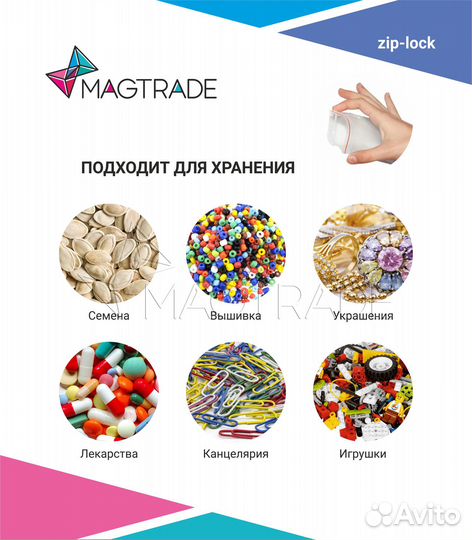Пакет Zip Lock, 8*10 см, 100 штук