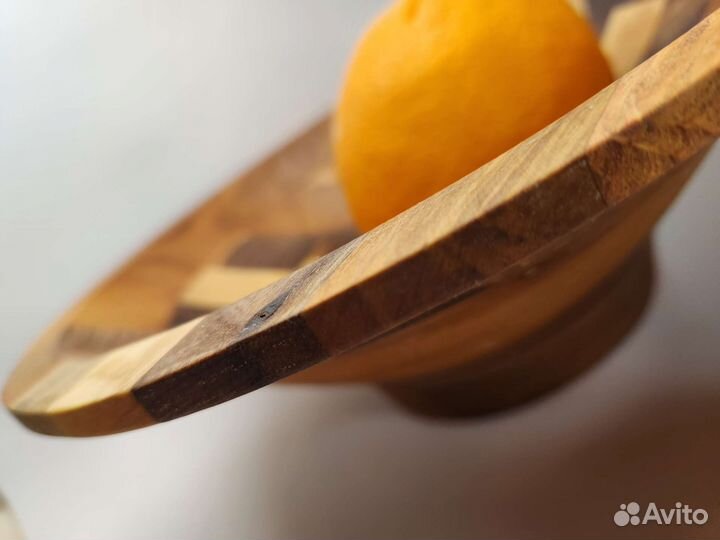 Тарелка ваза деревянная