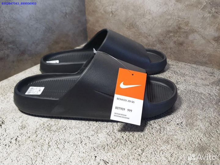 Тапочки Nike Calm Slide чёрные (Арт.84160)