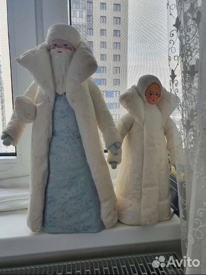 Дед мороз и снегурочка СССР ватные