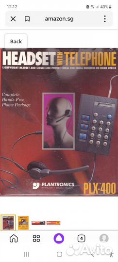 Телефон гарнитура plantronics PLX 400