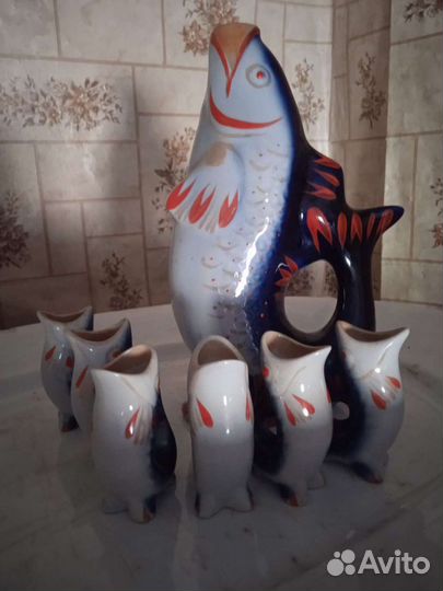 Графин рыба с рюмками СССР