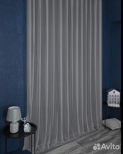 Плиссе тюль цвет серый