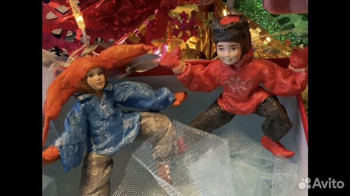 Ватные елочные игрушки