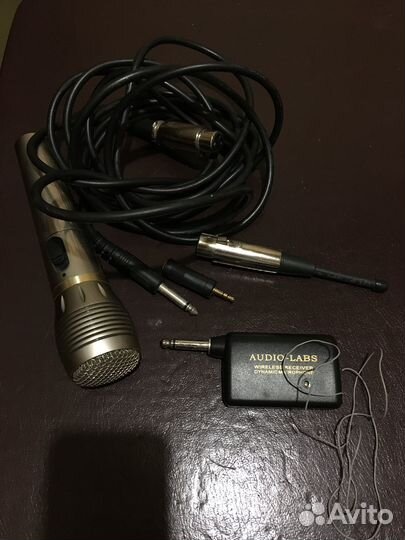 Радио Микрофон, караоке + кабель, (провод)