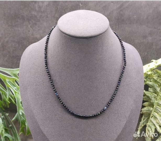 Бусы натуральный синий сапфир-природные камни