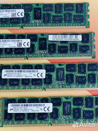 Оперативная память ddr3 8 gb 1600 mhz micron -8шт