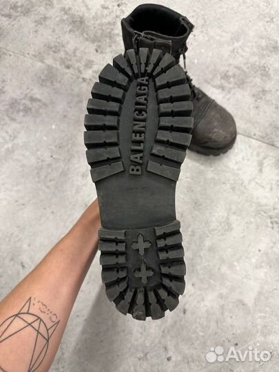 Balenciaga strike distressed boots