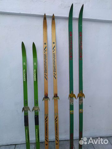 Беговые лыжи деревянные и палки СССР