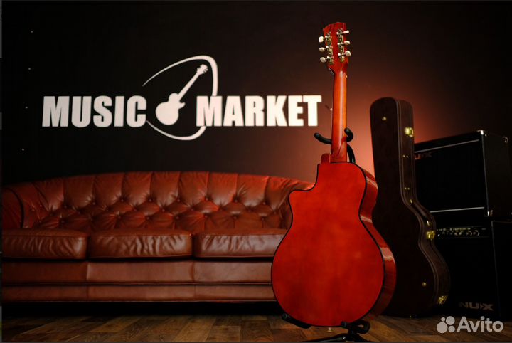 Новая акустическая гитара с анкером cowboy 3810C N
