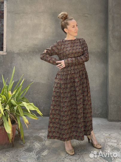 Платье в Бохо стиле, заниженная талия