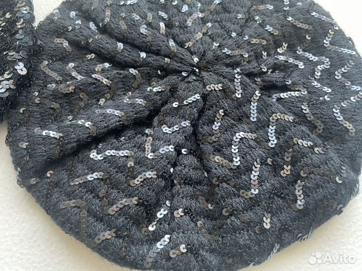 Берет женский черные пайетки