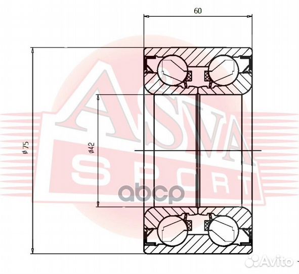 Подшипник ступичный задний DAC42750060 asva