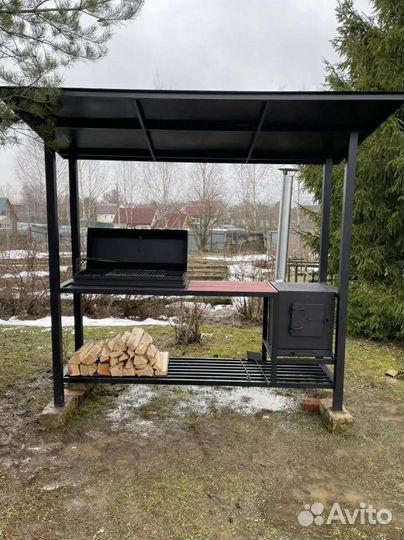 Мангал с печью под казан